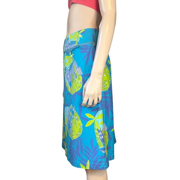 Lilly Pulitzer Skirt Negresco Lagoon Serenading Frog Print A Line White Label - Picture 4 of 14